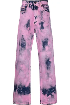 DARKPARK Jeans med lige ben og batiktryk
