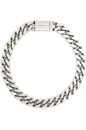 Saint Laurent Halskæde med indgraveret logo og kædedetalje