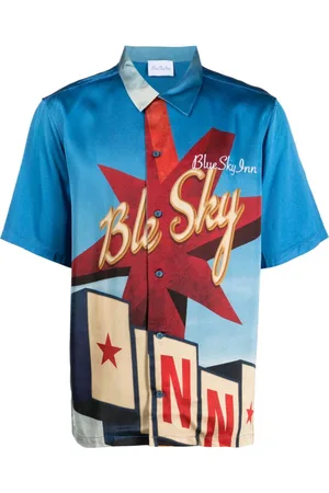 BLUE SKY INN Skjorte med korte ærmer og grafisk tryk