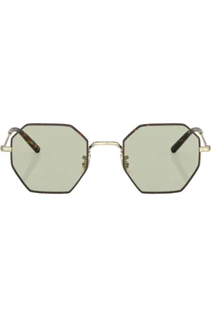 Oliver Peoples Ottekantede solbriller med skildpaddeeffekt