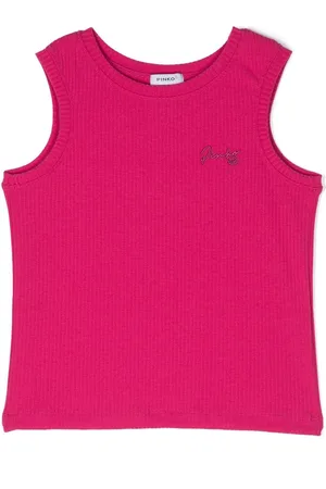 Pinko Finribbet tanktop med broderet logo