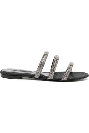 Casadei Flade sandaler med krystaludsmykning