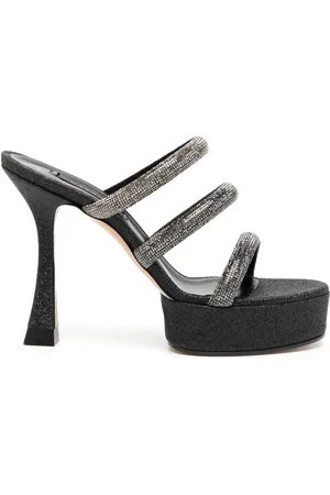 Casadei Mule-sandaler med hæl og rhinsten-rem