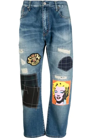 JUNYA WATANABE Cropped jeans med patchwork