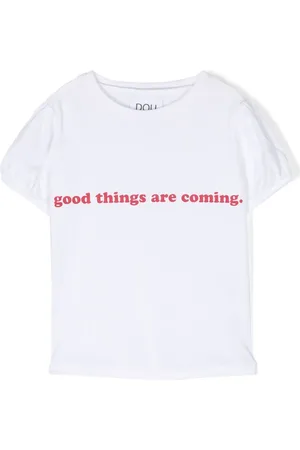 DOUUOD KIDS T-shirt med slogantryk
