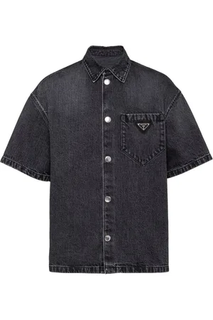 Prada Denimskjorte med trekantet logo