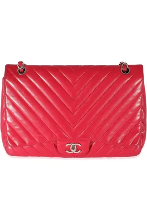 CHANEL Jumbo Chevron Classic Flap skuldertaske