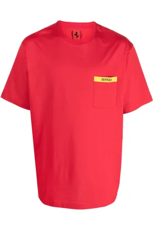 FERRARI T-shirt med rund hals og logotryk