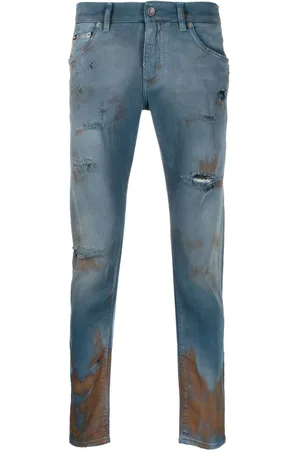 Dolce & Gabbana Jeans med lige ben og slitageeffekt