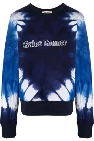 WALES BONNER Sweatshirt med broderet logo og batiktryk