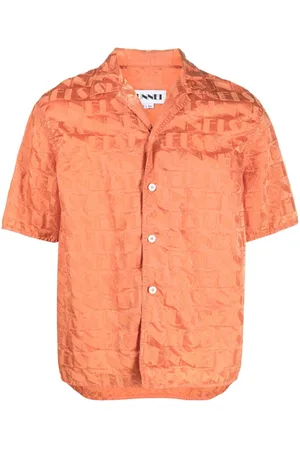 SUNNEI Skjorte med monogram-jacquard og cubansk krave