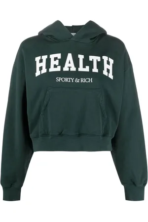 Sporty & Rich Cropped hættetrøje med Health tryk