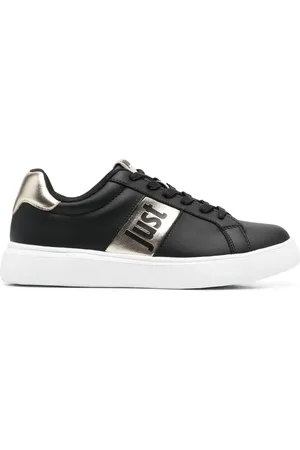Roberto Cavalli Sneakers med metalliske striber og logo