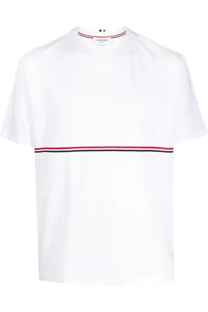 Thom Browne RWB-stribet T-shirt med rund hals