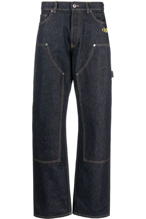 OFF-WHITE Jeans med lige ben og kontrastsyninger