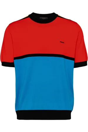 Prada Trøje med broderet logo og colourblocking