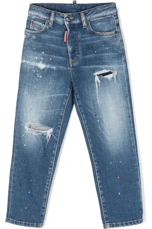 Dsquared2 Jeans med ribbet detalje og malingssprøjt