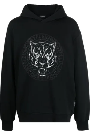Philipp Plein Hættetrøje med logo- og tigertryk