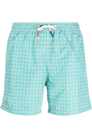 ALTEA Badeshorts med geometrisk tryk og løbesnor