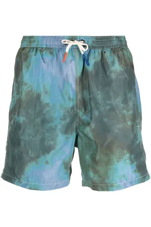 ALTEA Shorts med snoretræk og batiktryk-effekt