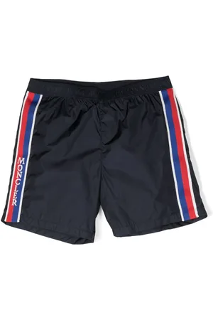 Moncler Stribede badeshorts med logo