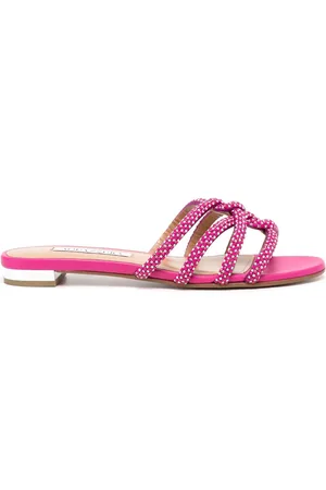 Aquazzura Flade sandaler med krystaludsmykning