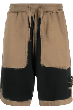 Stone Island Mænd Shorts - Logo-patch airbrushed track shorts