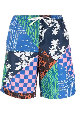 MARCELO BURLON Badeshorts med patchwork-tryk
