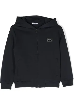 Dolce & Gabbana Hættetrøje med logoplade og lynlås