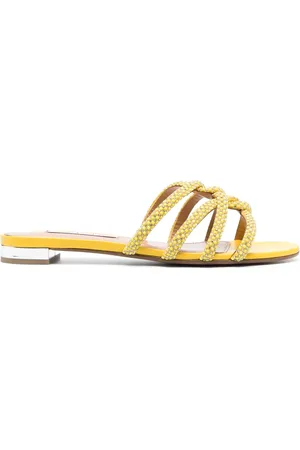 Aquazzura Flade sandaler med krystaludsmykning