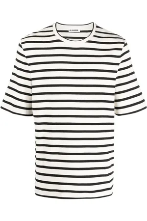 Jil Sander Stribet T-shirt med korte ærmer