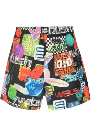AMBUSH Shorts med elastiklinning og grafisk tryk