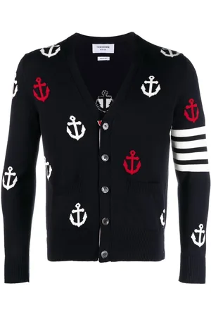 Thom Browne 4-Bar-cardigan med ankertryk