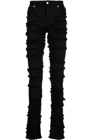 1017 ALYX 9SM Skinny-jeans med frynser og slitageeffekt
