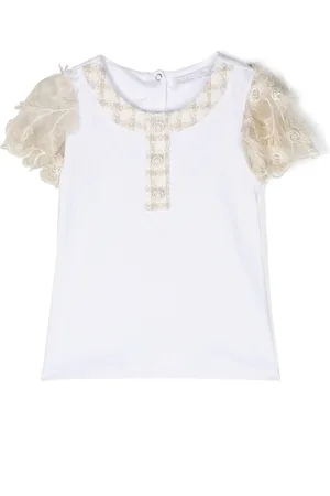 PATACHOU T-shirt med blondeærmer