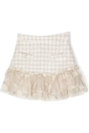 PATACHOU T-shirt i tweed med broderet søm