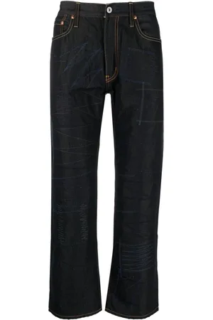 JUNYA WATANABE Cropped jeans med mærkedetalje og svaj