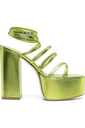 PARIS TEXAS 135mm metalliske Melena sandaler med plateau