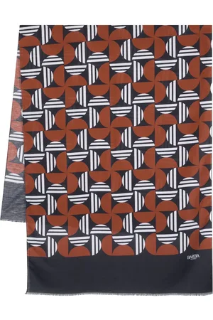 BARBA Frynset tørklæde med grafisk tryk