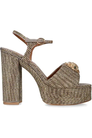 Kurt Geiger Houndstoothmønstrede Kensington 125mm sandaler med plateausål