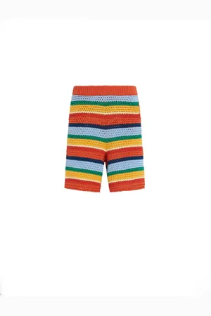 Marni Stribede shorts i hæklet strik