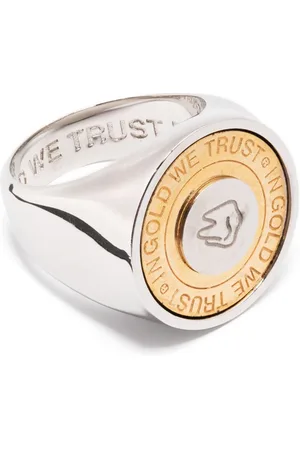 In Gold We Trust Signetring med indgraveret logo