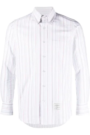 Thom Browne University-stripe long-sleeve shirt