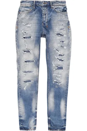 KSUBI Jeans med smal pasform og slitageeffekt