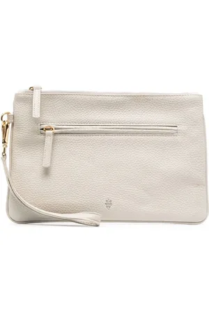 ELEVENTY Clutch i læder med logostempel
