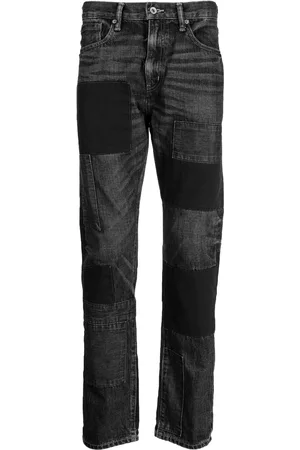 NEIGHBORHOOD Mænd Straight - Patch-detail washed-denim jeans