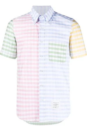Thom Browne Gingham-ternet Funmix skjorte med korte ærmer