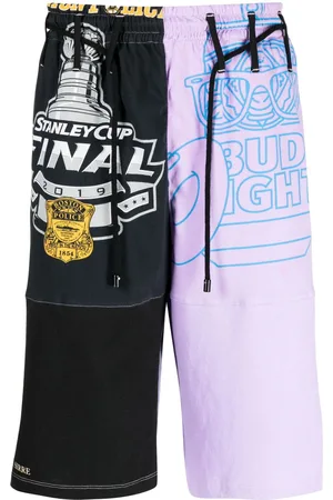 Marine Serre Shorts med snoretræk og colourblocking