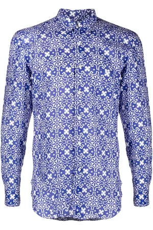 PENINSULA SWIMWEAR Langærmet skjorte med geometrisk tryk