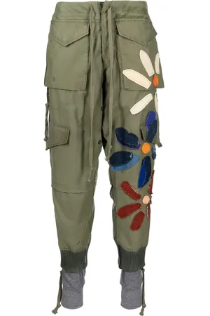 GREG LAUREN Joggingbukser med blomstret mærke